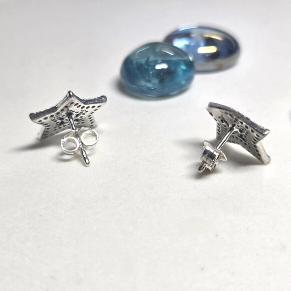 Authentic Pandora Sparkling Celestial Asymmetric Stars Stud Earrings Sterling - Picture 7 of 8